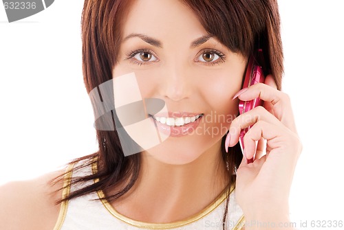 Image of happy woman with cell phone