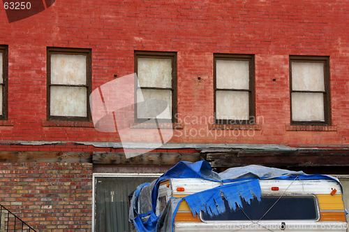 Image of House Windows in the Back Alley