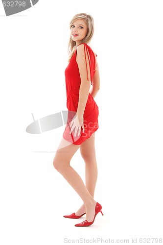 Image of lovely girl in red dress