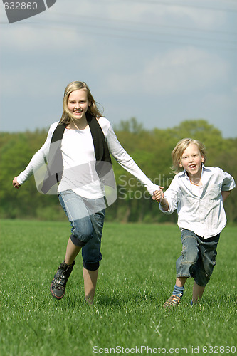 Image of brother and sister have fun together