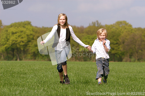 Image of brother and sister have fun together