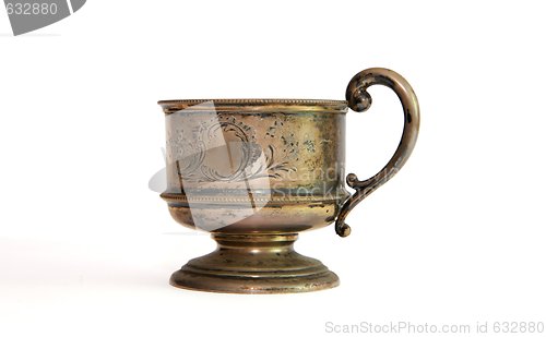 Image of Vintage silver cup isolated