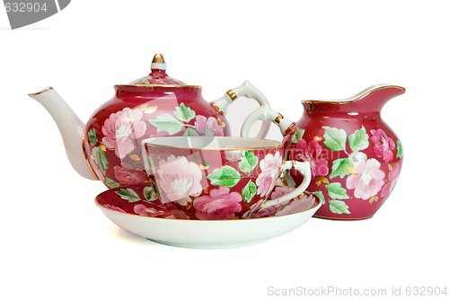 Image of Beautiful tea service isolated 