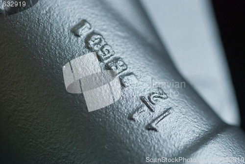 Image of Close-up of pipe with text