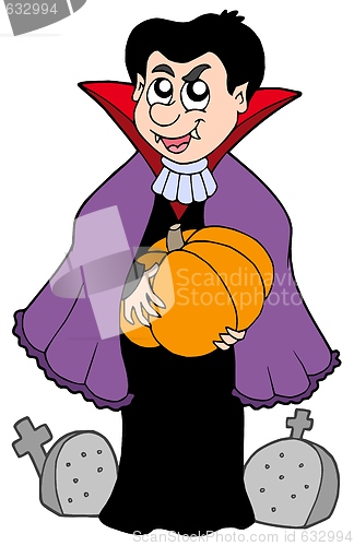 Image of Vampire with pumpkin