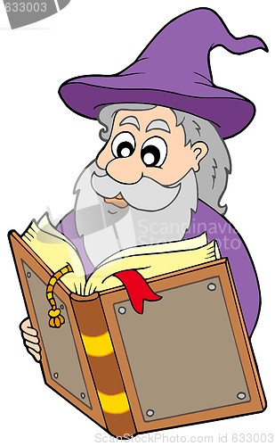 Image of Wizard reading magic book