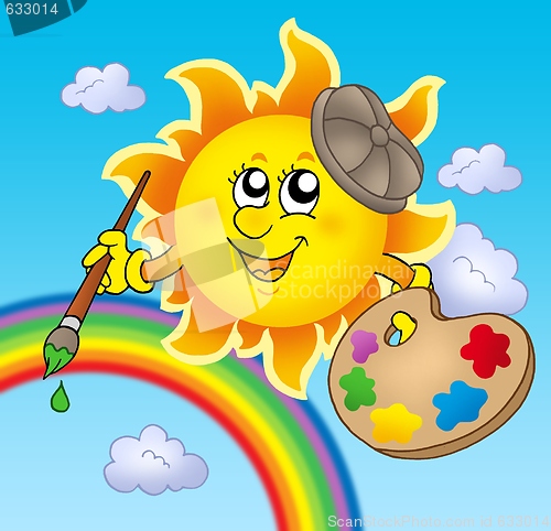 Image of Sun artist with rainbow