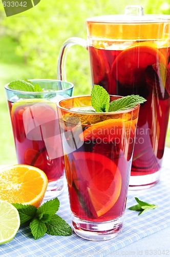 Image of Fruit punch in pitcher and glasses