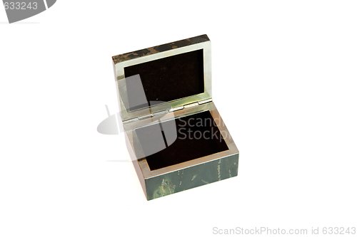 Image of Open jasper stone casket isolated