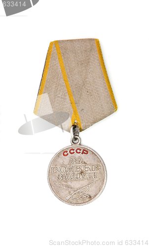 Image of Old Soviet Medal for Combat Service isolated
