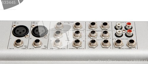 Image of Audio control sockets isolated