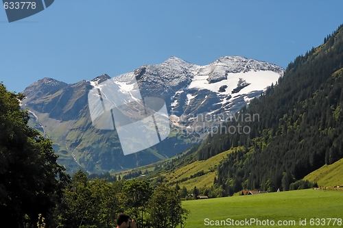 Image of Snow top of Grossglockner, the highest Austrian mountain