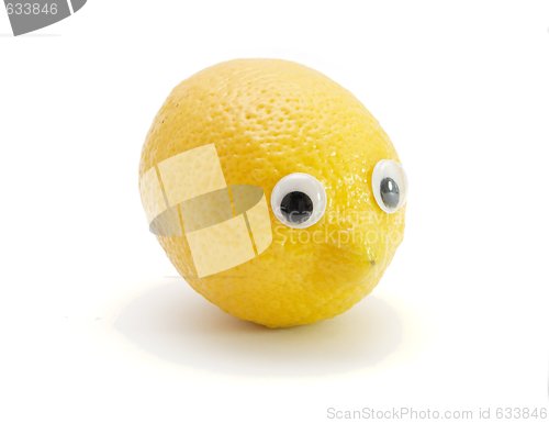 Image of Funny lemon fruit with eyes  isolated