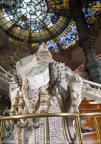 Image of Erawan sculpture in Bangkok.