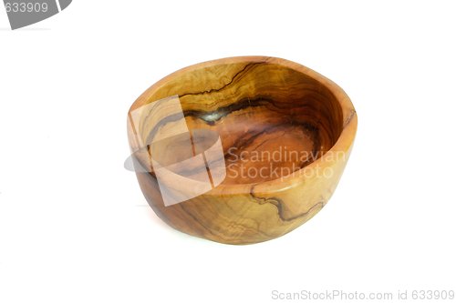 Image of Handmade wooden bowl isolated 