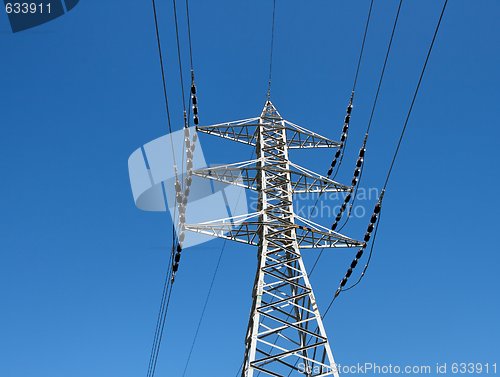 Image of Steel support of overhead power transmission line 