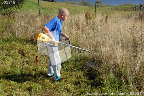 Image of mowing lawn