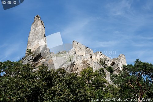 Image of Majestic ruins of medieval Durnstein castle in Austria