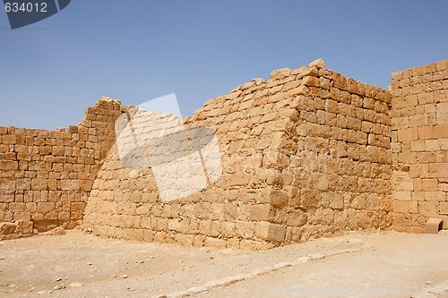 Image of Ruins of the curved wall of ancient fortress