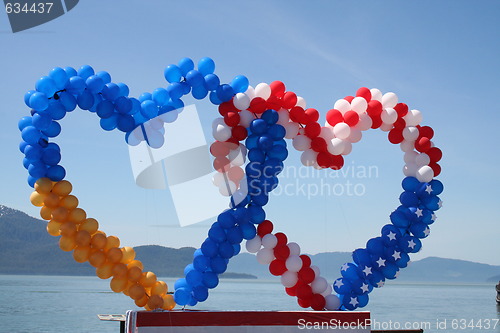 Image of Red, White, and Blue Balloon Hearts