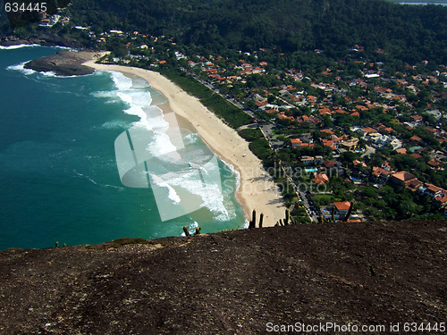 Image of Itacoatiara beach view of Costao Mountain top