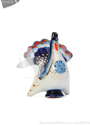 Image of Porcelain souvenir hen saltcellar isolated