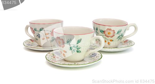 Image of Elegant white tea service isolated