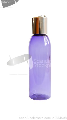 Image of Violet transparent deodorant spray bottle isolated