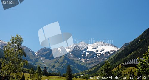 Image of Snow top of Grossglockner, the highest Austrian mountain