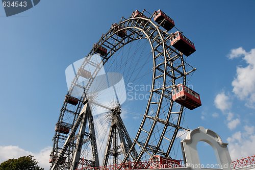 Image of Big ferris or observation, wheel in amusement park 