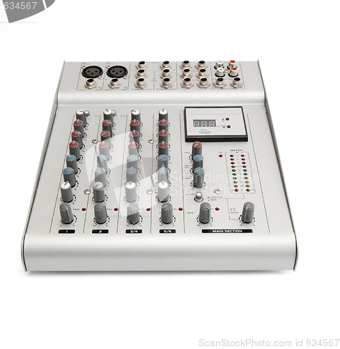 Image of Small sound mixer console isolated