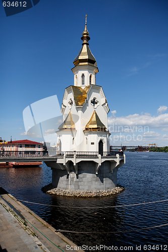 Image of Saint Nicholas on the water church in  Kiev, Ukraine