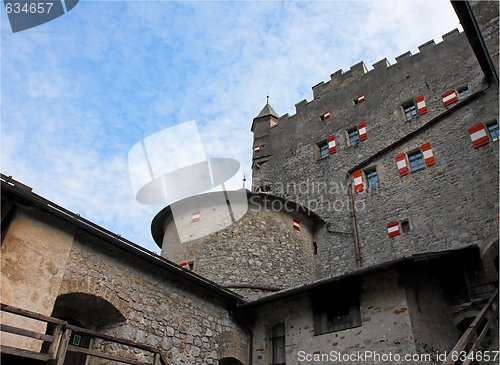 Image of Keep tower of Hohenwerfen medieval castle in Austria