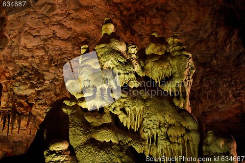 Image of Strange stalagmite shapes in cave