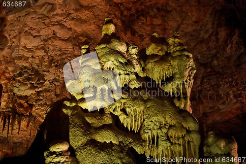 Image of Strange stalagmite shapes in cave