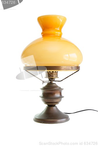 Image of Table lamp stylized as antique oil lamp isolated