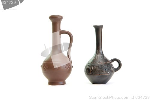 Image of Two small elegant jugs isolated