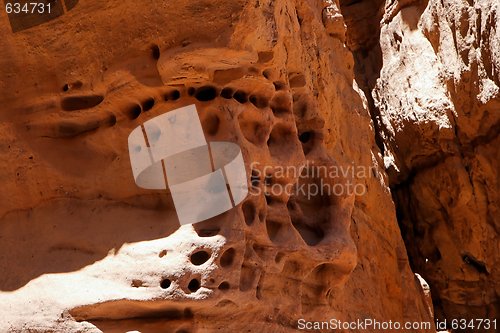 Image of Red eroded rock in stone desert