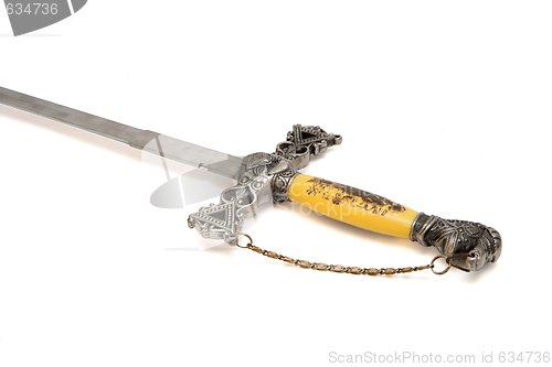 Image of Hilt of decorative sword or dirk isolated 