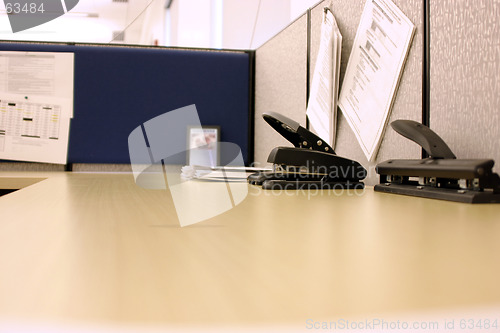 Image of Office desk with Hole Puncher and Stapler