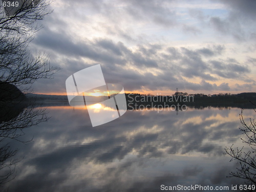 Image of Sunset over Taksdalsvatnet in Norway