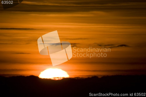 Image of Setting Sun with unevenly heated air effects (no filter work)