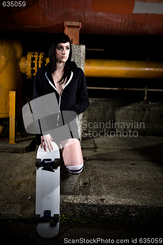 Image of Beautiful skater teen girl