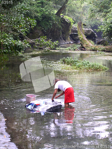 Image of Woman washing