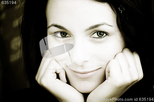 Image of Woman with green eyes