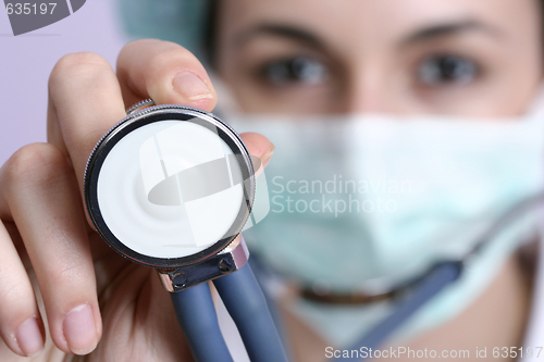 Image of Young doctor with stethoscope.