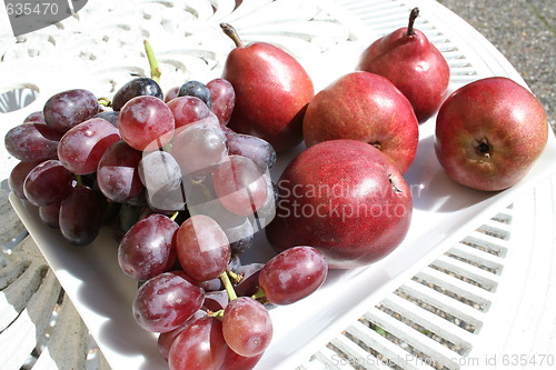 Image of Red Anjou pears and grapes