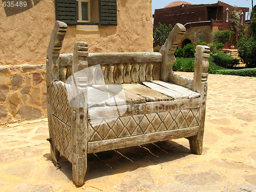 Image of Oriental wooden bench