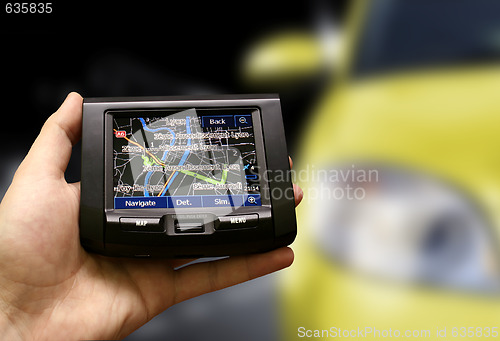 Image of Gps in a man hand.