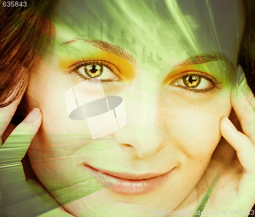 Image of Woman with green eyes
